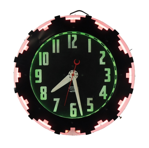 NEON AZTEC STLYE LIGHT UP CLOCK. 