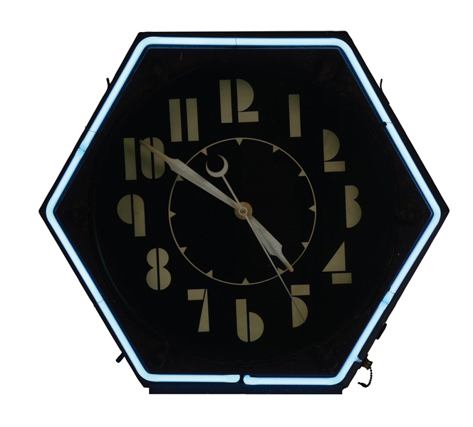 TWO TONE NEON CLOCK. 