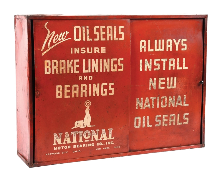 NATIONAL MOTOR BEARING COMPANY SERVICE STATION STORAGE CABINET.  