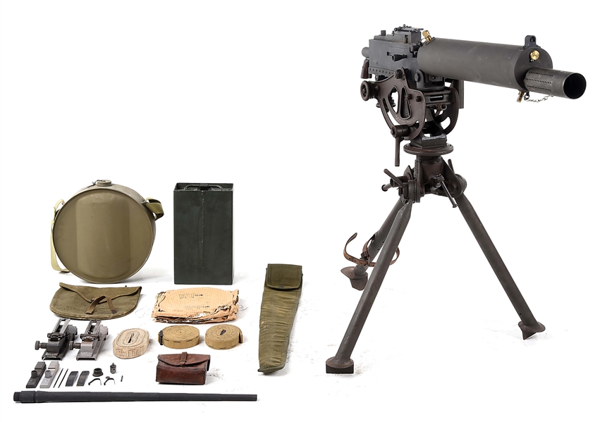 (M) WELL ACCESSORIZED ROCK ISLAND ARSENAL SEMI-AUTOMATIC BROWNING 1917A1 WATER COOLED MACHINE GUN WITH TRIPOD.