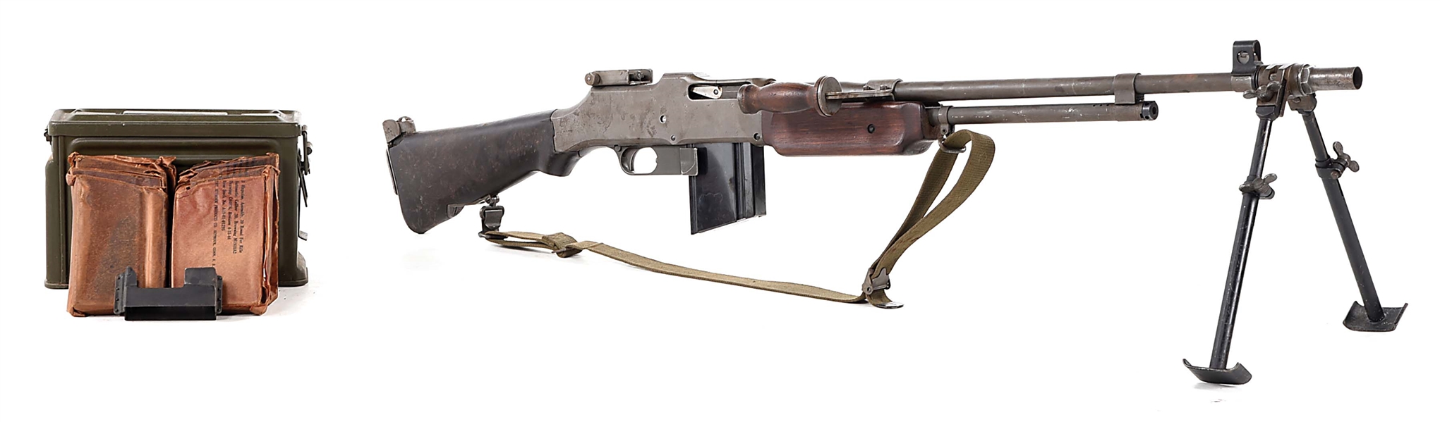 (N) ATTRACTIVE WINCHESTER MODEL 1918 BROWNING AUTOMATIC RIFLE (B.A.R.) MACHINE GUN ARSENAL RETROFITTED TO 1918A2 CONFIGURATION (PRE-86 DEALER SAMPLE).