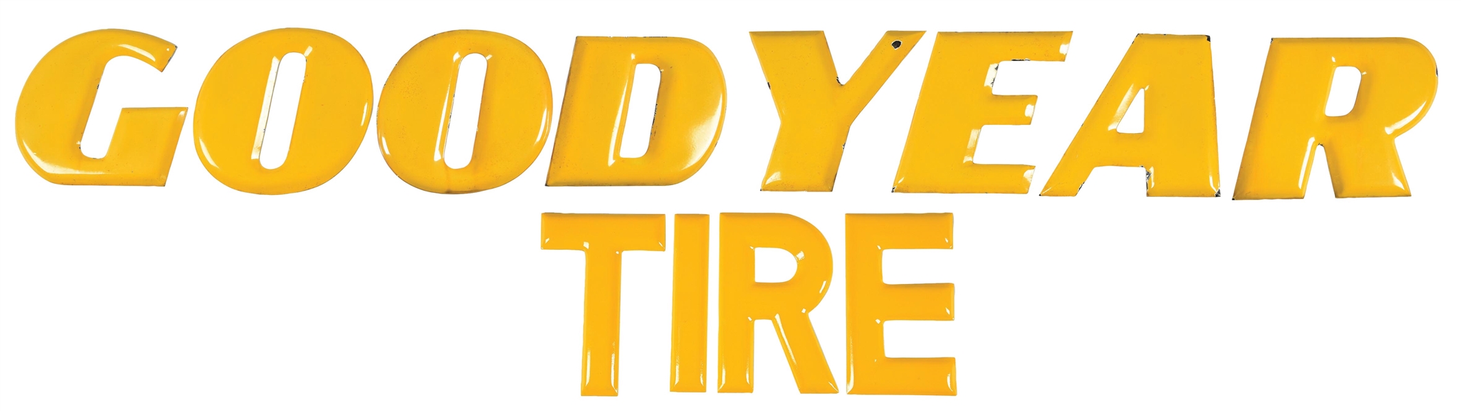 GOODYEAR TIRES PORCELAIN SERVICE STATION LETTERS. 