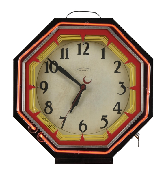 ART DECO NEON WALL CLOCK.