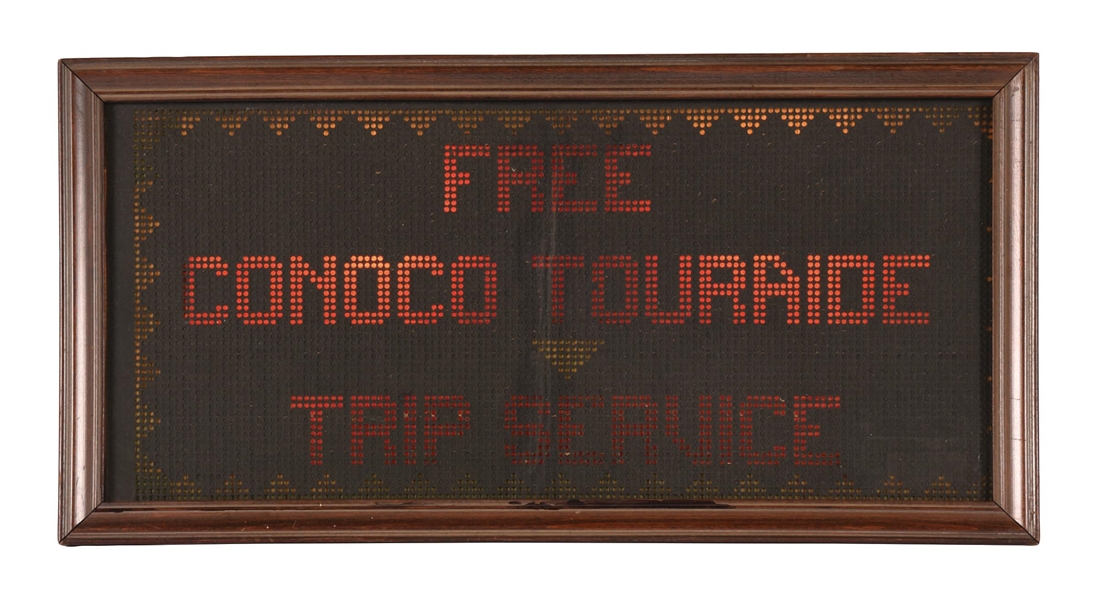 FREE CONOCO TOURAIDE TRIP SERVICE LIGHT UP SERVICE STATION SIGN. 