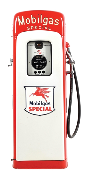 MARTIN & SCHWARTZ MODEL #80 SCRIPT TOP GAS PUMP FOR MOBILGAS SPECIAL. 