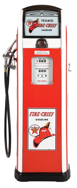 NATIONAL MODEL #A38 GAS PUMP RESTORED IN TEXACO FIRE CHIEF GASOLINE. 