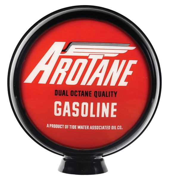 ASSOCIATED AROTANE GASOLINE 15" SINGLE GLOBE LENS ON METAL HIGH PROFILE BODY. 