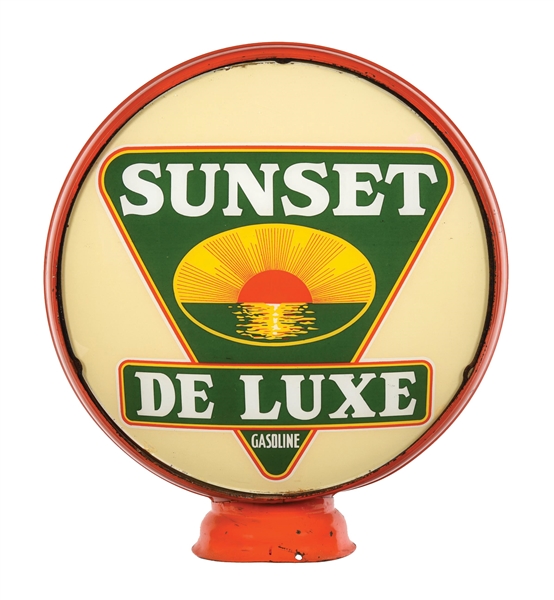 SUNSET DE LUXE GASOLINE SINGLE 15" GLOBE LENS ON METAL LOW PROFILE BODY. 