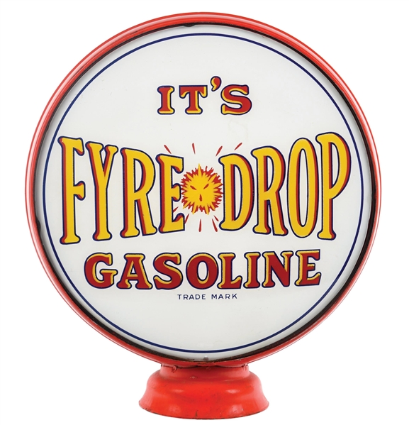 ITS FYRE DROP GASOLINE SINGLE 15" GLOBE LENS ON METAL LOW PROFILE BODY. 