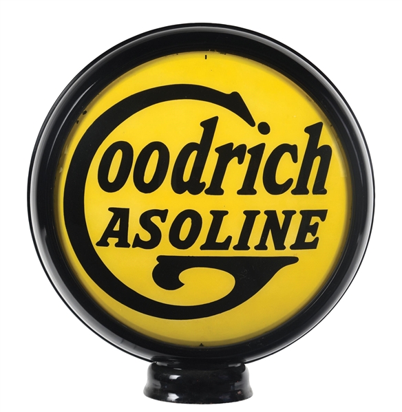 RARE GOODRICH GASOLINE SINGLE 15" GLOBE LENS ON METAL HIGH PROFILE BODY. 