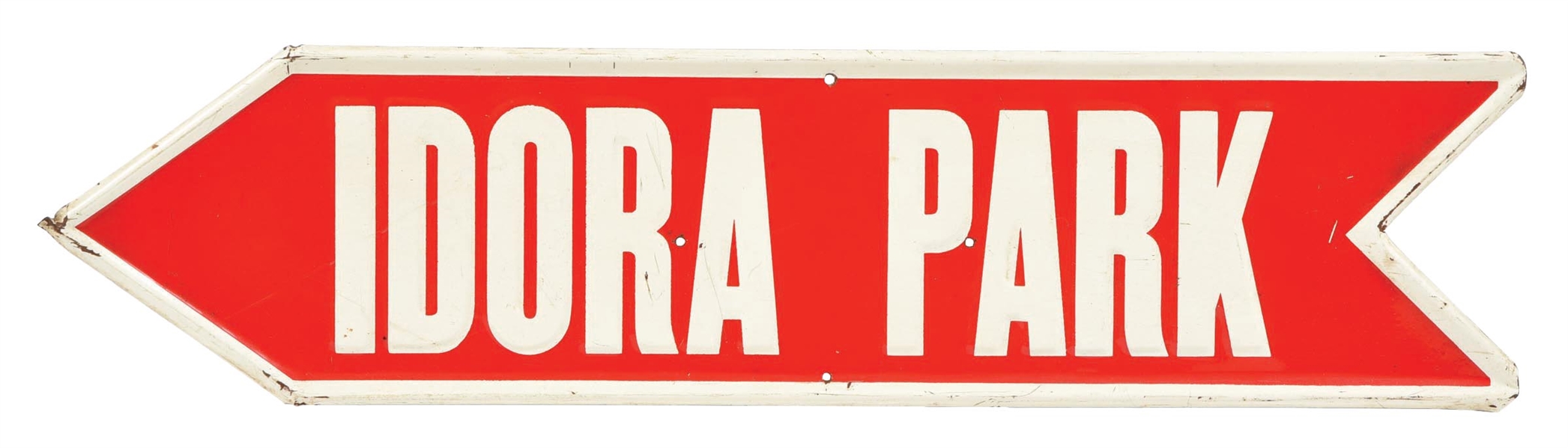 SINGLE-SIDED TIN ARROW SIGN FOR IDORA PARK