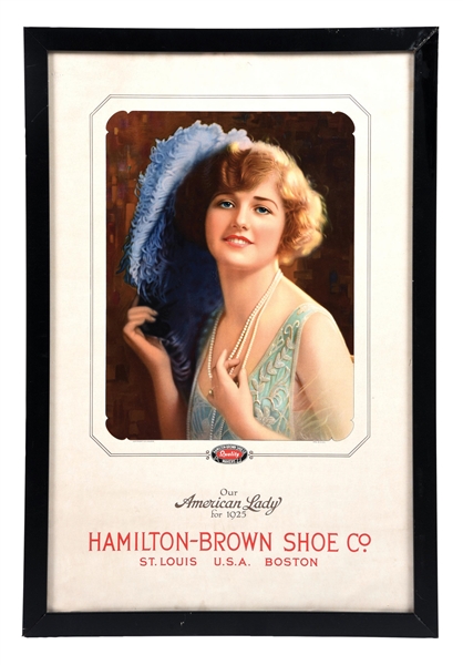 PAPER HAMILTON-BROWN SHOE COMPANY POSTER W/ WOMAN GRAPHIC