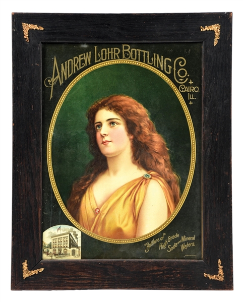 PAPER ANDREW LOHR BOTTLING COMPANY SIGN W/ WOMAN GRAPHIC