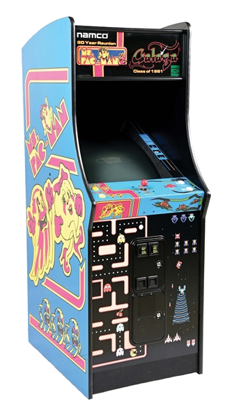 NAMCO 20TH YEAR REISSUE OF MS. PAC-MAN & GALAGA ARCADE VIDEO GAME