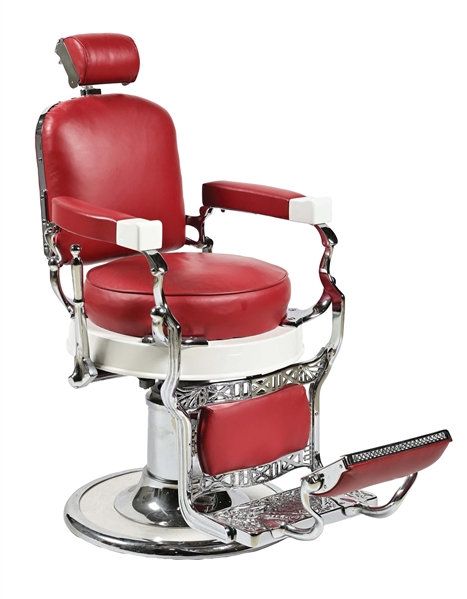 ROUND SEAT PORCELAIN KOKEN BARBER CHAIR