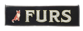 REVERSE PAINTED GLASS SIGN ADVERTISING FURS