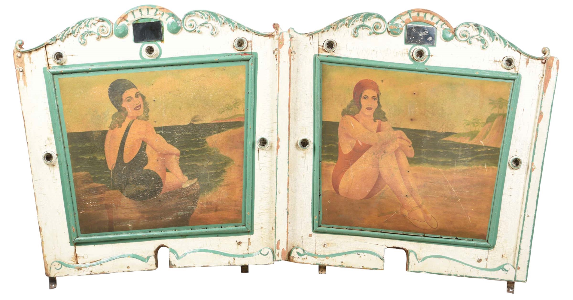 PAIR OF PANELS FROM THE INTERIOR OF A CAROUSEL