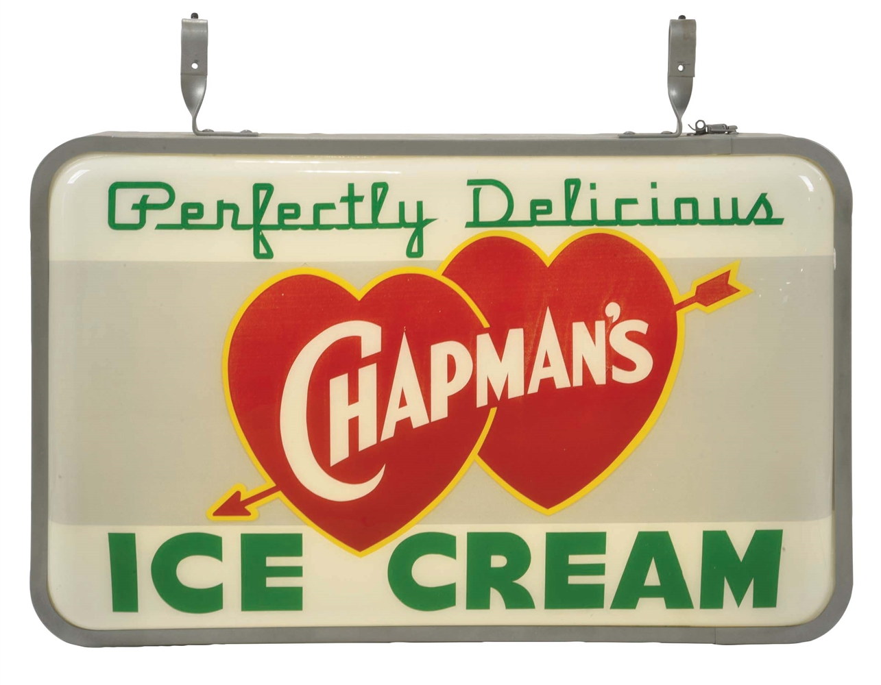 DOUBLE-SIDED LIGHT-UP TRADE SIGN FOR CHAPMANS ICE CREAM