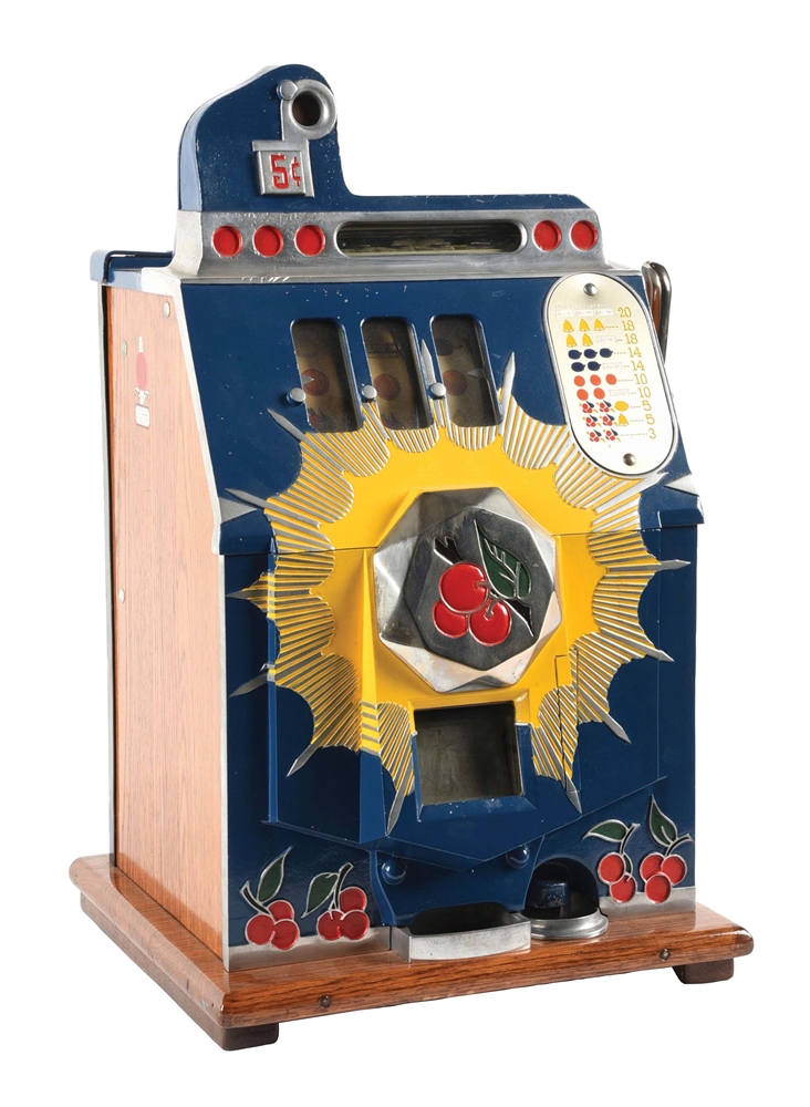 5¢ MILLS NOVELTY CO. BURSTING CHERRY SLOT MACHINE