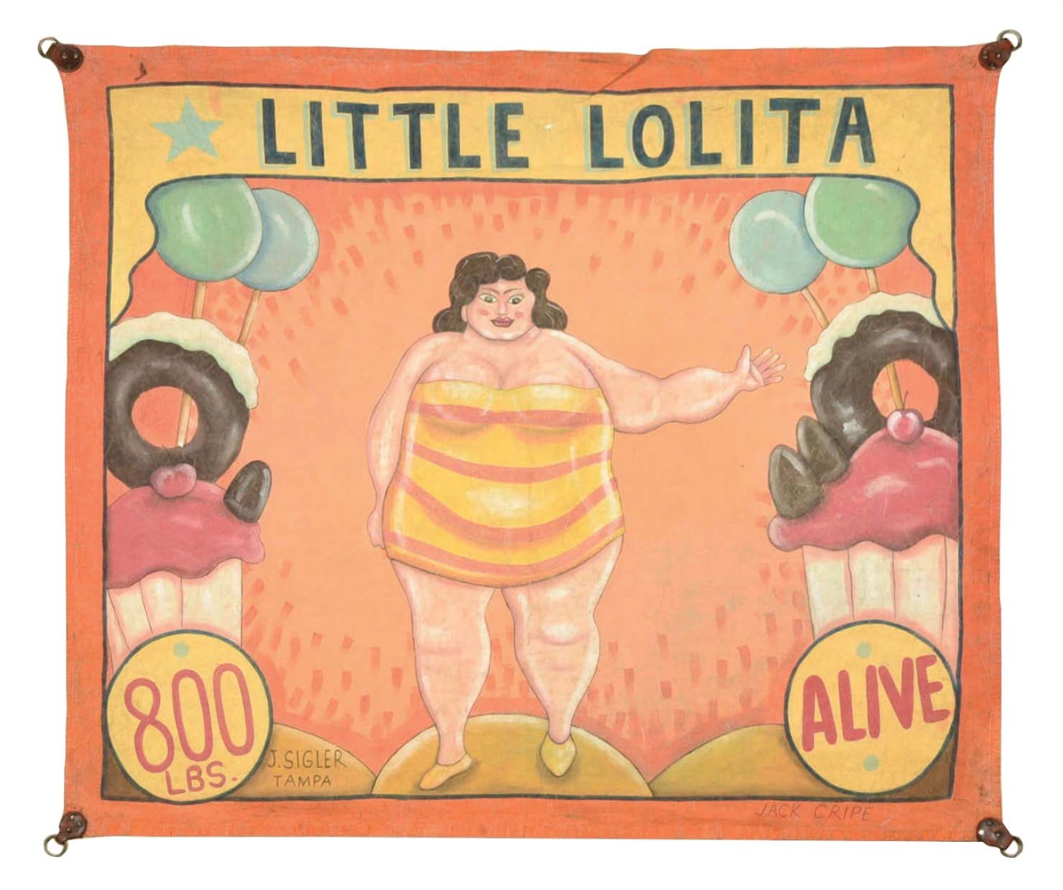 CANVAS SIDESHOW BANNER ADVERTISING LITTLE LOLITA THE 800 LBS WOMAN