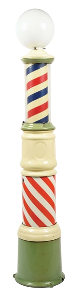 PAIDOR PORCELAIN BARBER POLE W/ GLOBE 