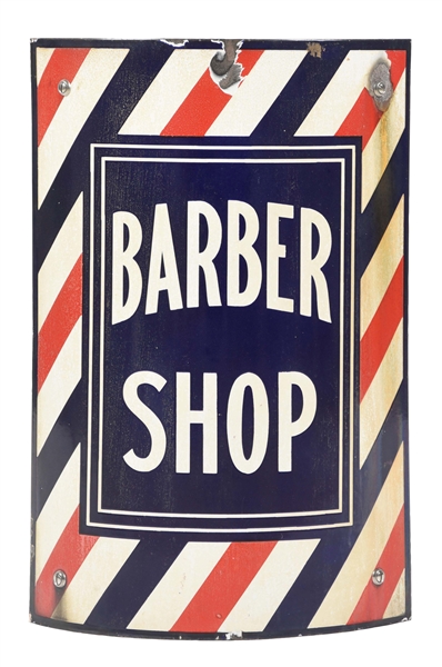 SINGLE-SIDED PORCELAIN BARBERSHOP SIGN