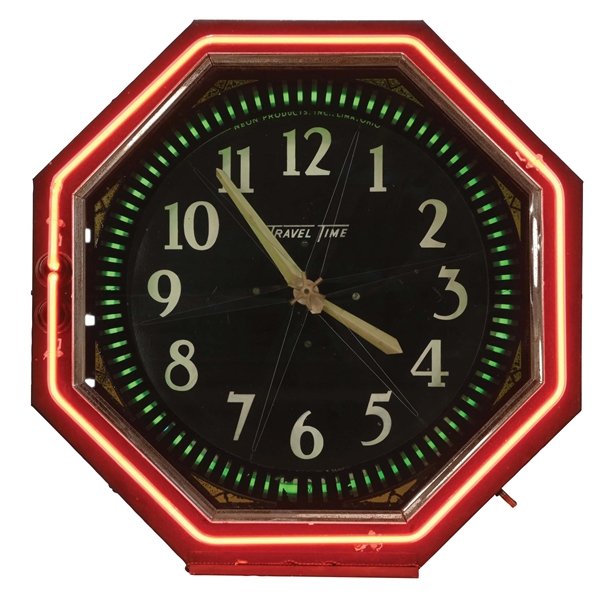 TRAVEL TIME NEON CLOCK