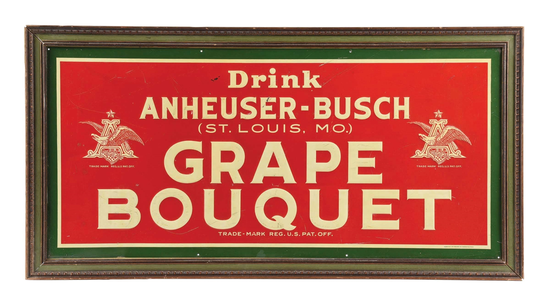 TIN ANHEUSER-BUSCH GRAPE BOUQUET SIGN