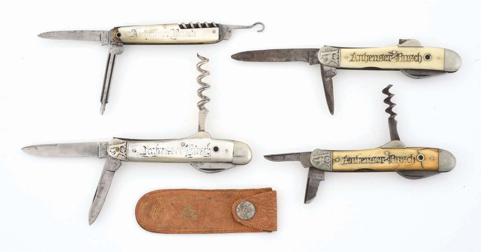 COLLECTION OF 4 ANHEUSER BUSCH POCKET KNIVES