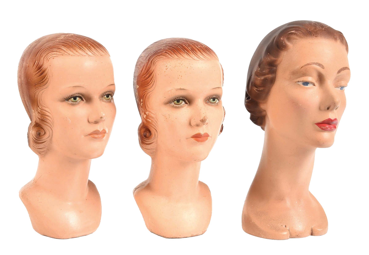 COLLECTION OF 3 COMPOSITION MANNEQUIN HEADS