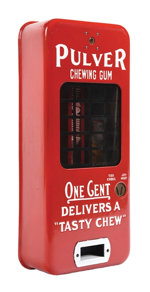 PULVER CHEWING GUM VENDING MACHINE W/ TIN CLOWN FIGURE