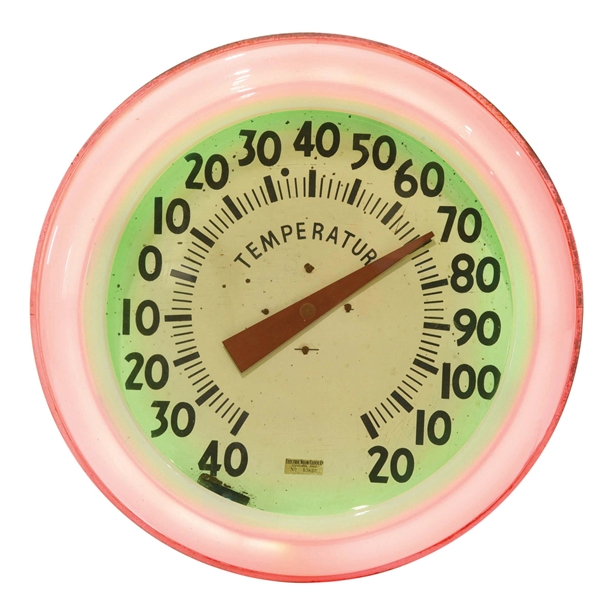 NEON CLOCK COMPANY NEON THERMOMETER 