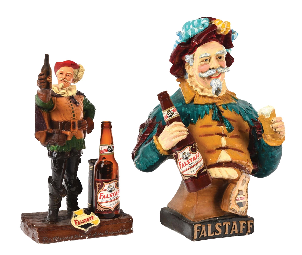 PAIR OF FALSTAFF 3D DISPLAY PIECES