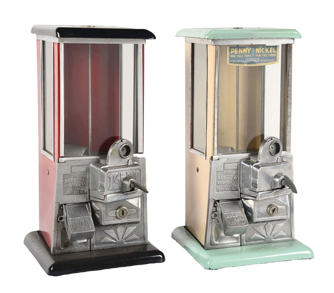 PAIR OF ANTIQUE VENDING MACHINES