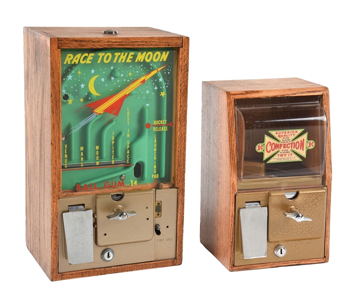 PAIR OF ANTIQUE VENDING MACHINES