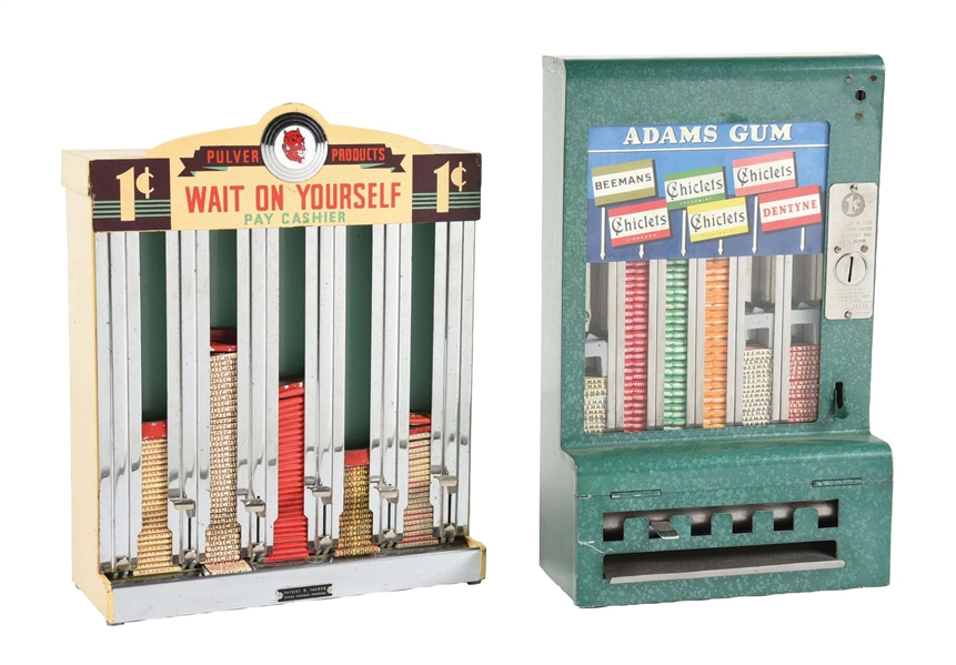 PAIR OF CHEWING GUM VENDING MACHINES