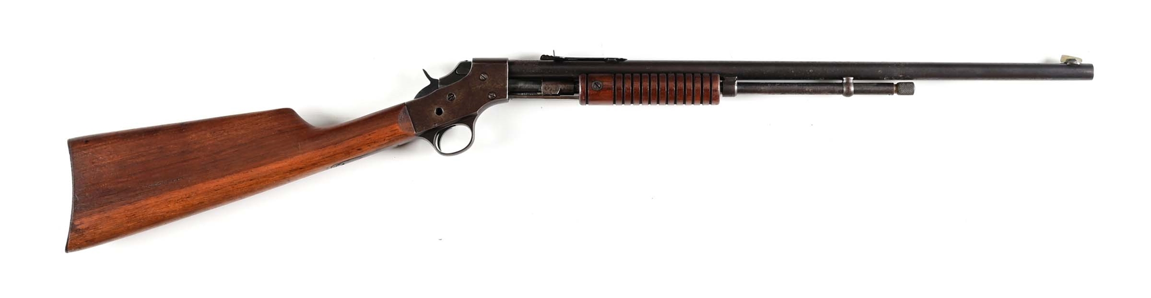 (C) STEVENS VISIBLE LOADER SLIDE ACTION RIFLE.