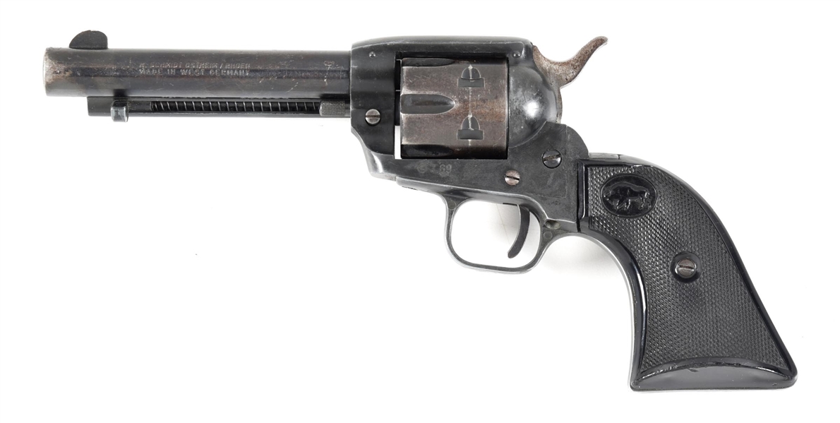 (C) WEST GERMAN HAWES MODEL 21 BUFFALO SCOUT SINGLE ACTION REVOLVER BY H. SCHMIDT.