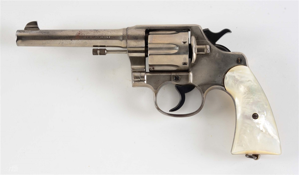 (C) NEW YORK STATE TROOPER MARKED COLT NEW SERVICE DOUBLE ACTION REVOLVER 