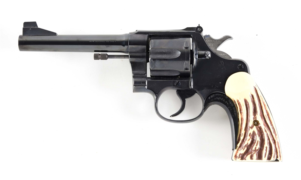 (C) COLT NEW SERVICE DOUBLE ACTION REVOLVER 