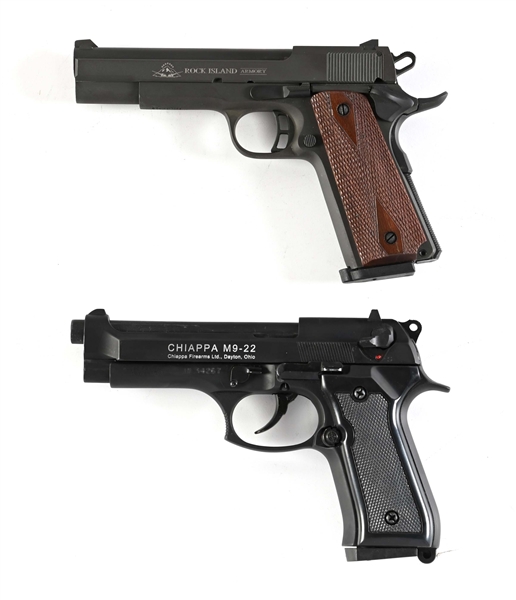 (M) LOT OF 2: SEMI AUTOMATIC PISTOLS, RIA XT22, CHIAPPA M-9 