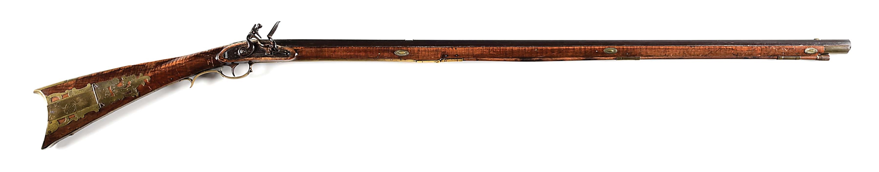 (A) J. EDMONDS SIGNED FLINTLOCK KENTUCKY RIFLE 