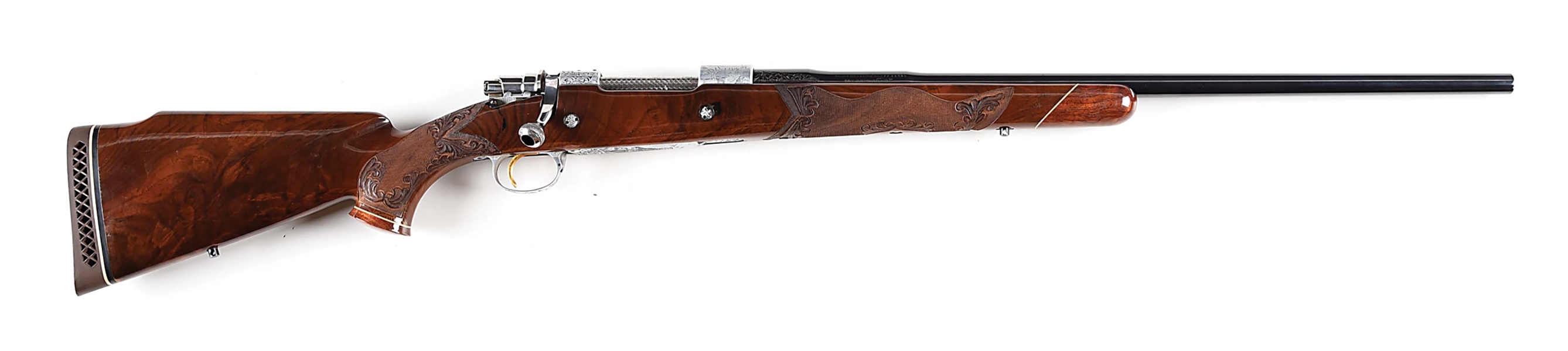 (M) BROWNING OLYMPIAN .375 H&H BOLT ACTION RIFLE SIGNED BY BAERTEN, CARGNEL, AND CAMPO (?).