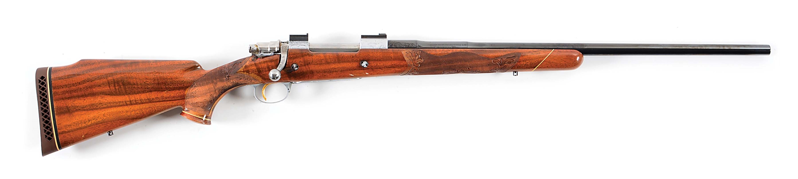 (M) QUADRUPLE SIGNED BELGIAN BROWNING OLYMPIAN .338 WIN MAG BOLT ACTION RIFLE. 