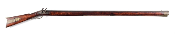 (A) LARGE HEAVY BARREL LOUISVILLE KENTUCKY MARKED FLINTLOCK RIFLE.