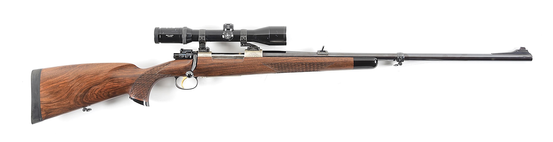 (M) A CUSTOM GERMAN M98 BOLT ACTION RIFLE IN .358 NORMA MAGNUM.