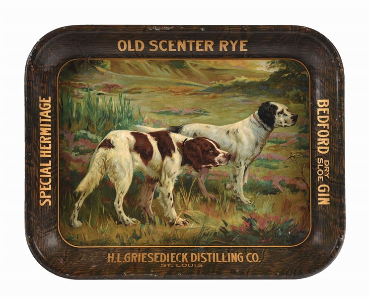 H.L. GRIESEDIECK DISTILLING CO. OLD CENTER RYE WHISKEY TRAY