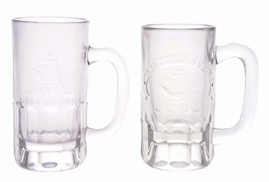 PAIR OF ANHEUSER-BUSCH A-EAGLE LOGO BEER STEINS