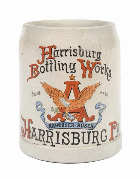 ANHEUSER-BUSCH HARRISBURG BOTTLING WORKS STONEWARE STEIN