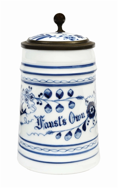 FAUST OWN COBALT BLUE LITHOPHANE BEER STEIN